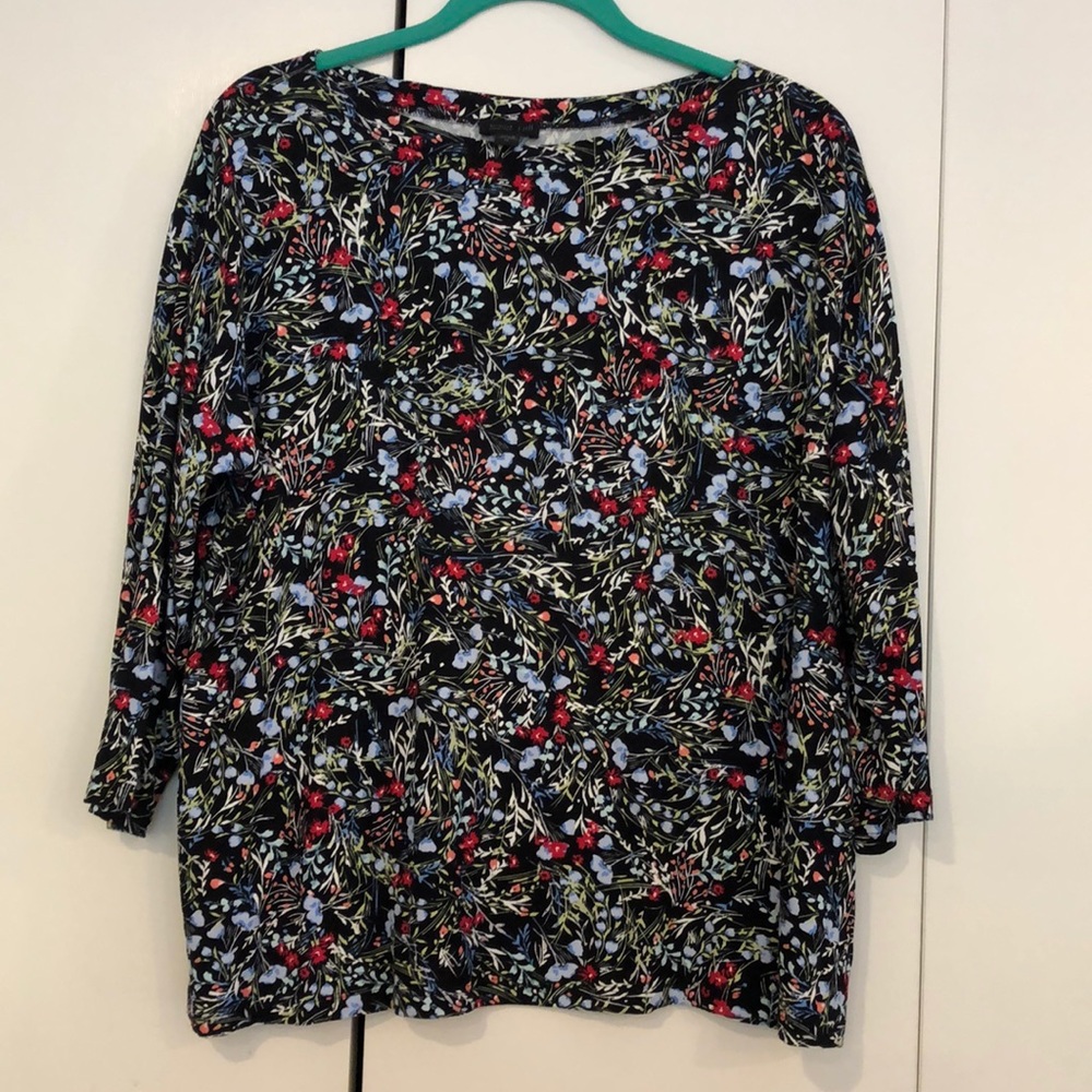 3/4 Sleeve, Boat Neck, Floral Blouse from J Jill
